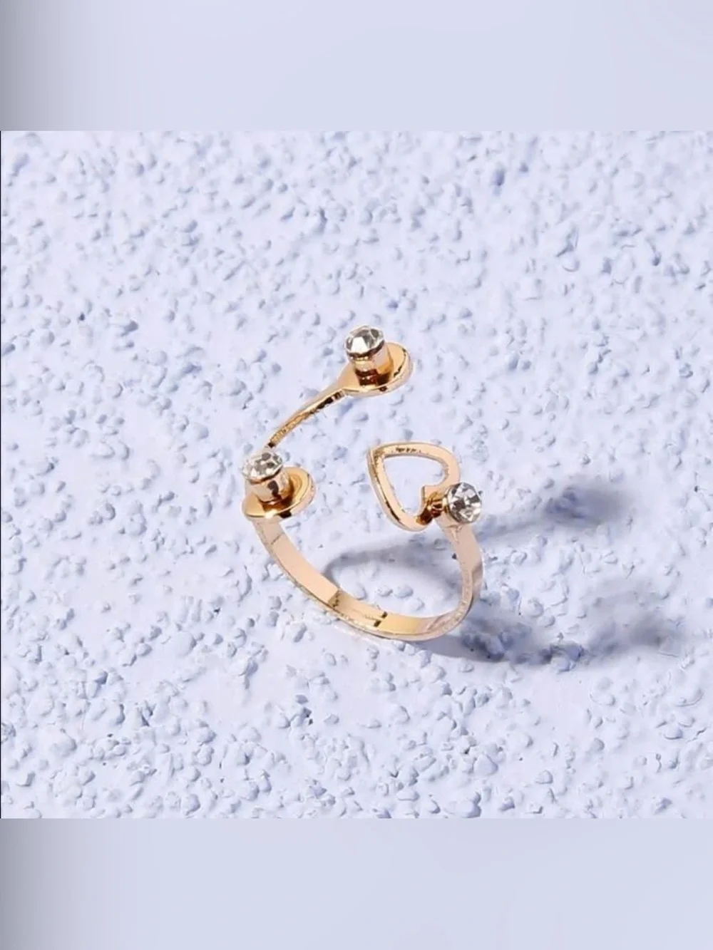 Gold 1pc Rhinestone Cuff Ring